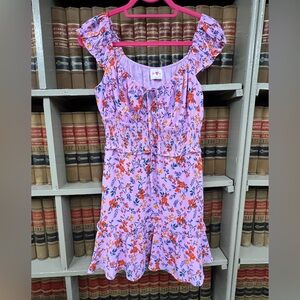 Buddy Love Emily Dress in a garden party pink floral print